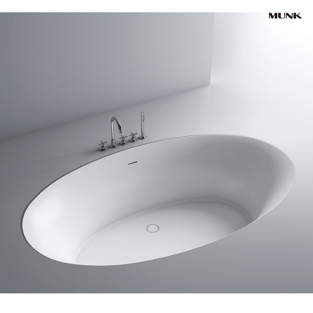54 Zoll ovale Drop-In-Badewanne mit fester Oberfläche